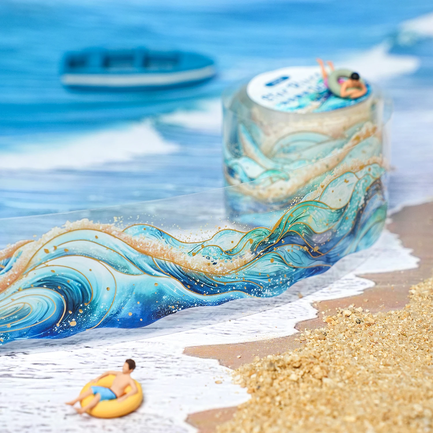 200cm/roll，Sea Spray themed tape，decorative collage scrapbook，photo frame，phone case，laptop，water bottle，aesthetic stationery 3