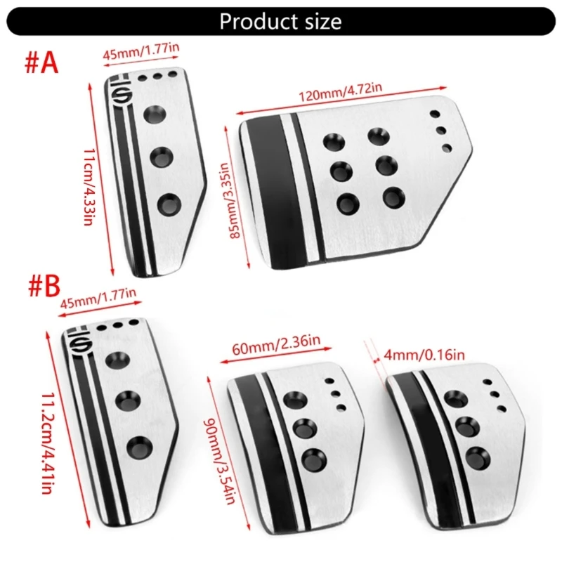 Foot Rest Footboard Throttle Brakeclutch Treadle Pedal Cover car accessories car pedals pedal cover for Manual/Automatic Car with Antiskid Surfaces