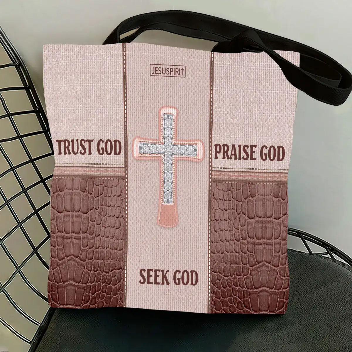 

Trust God Seek God Praise God Print Casual Tote Bag for Women Portable Female Shoulder Bag Large Capacity Handbags Bolsos Mujer