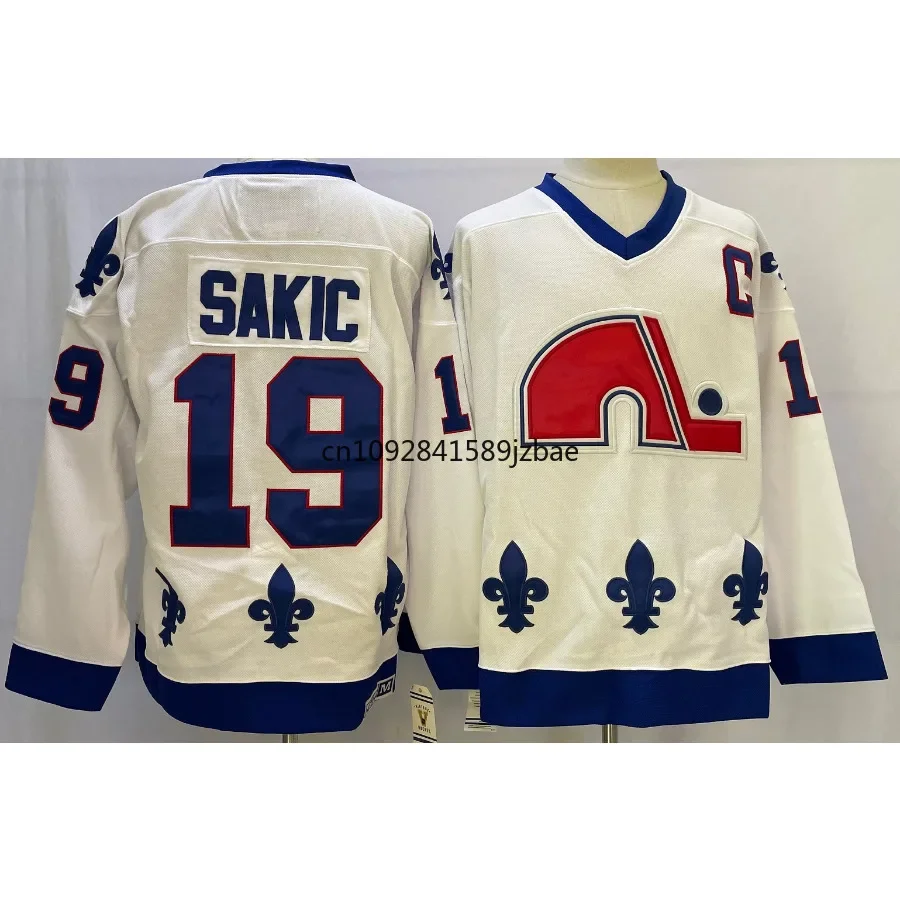 Joe Sakic Jersey 19 Quebec Ice Hockey Jersey Retro Sport Sweater Old Team Stitched Letters Numbers S-XXXL