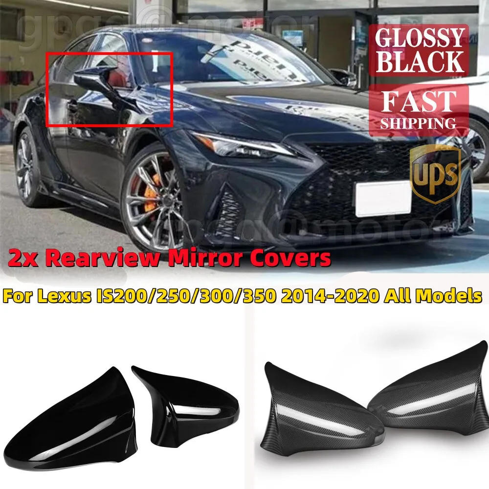Lhd Pair Glossy Black Side Rearview Wing Mirror For Lexus Is200 Is250