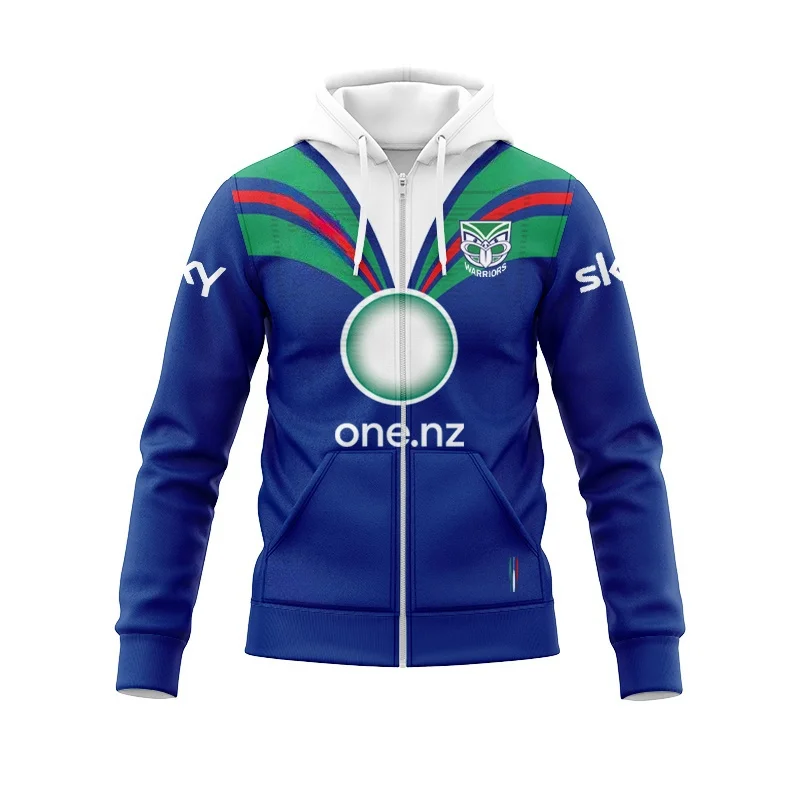 New Zealand Warriors Men's Zip Hoodie Authentic Edition Home Jersey