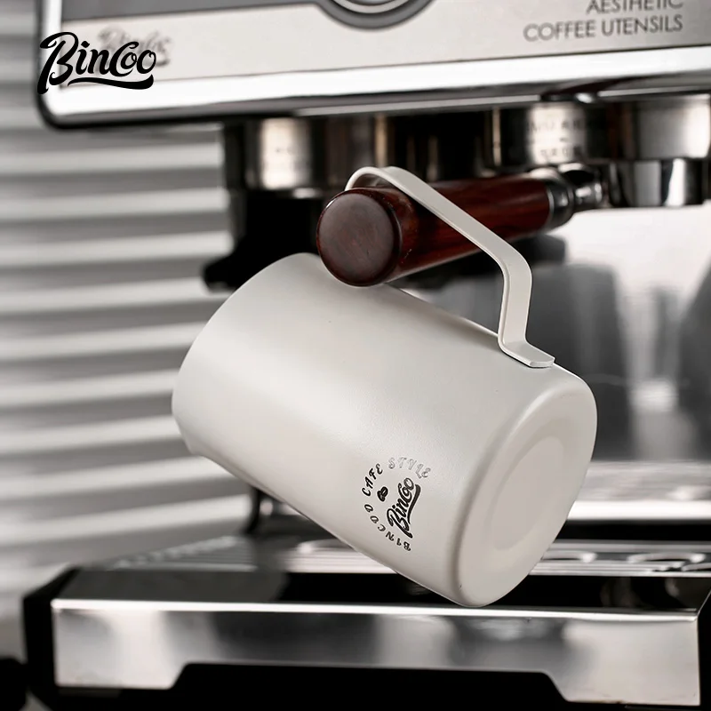 Brocca Schiumalatte In Acciaio Inox 500/1000 Ml Con Manico E Beccuccio, Scala In Ml/oz, Per Cappuccino, Caffè, Latte, Bar E Casa