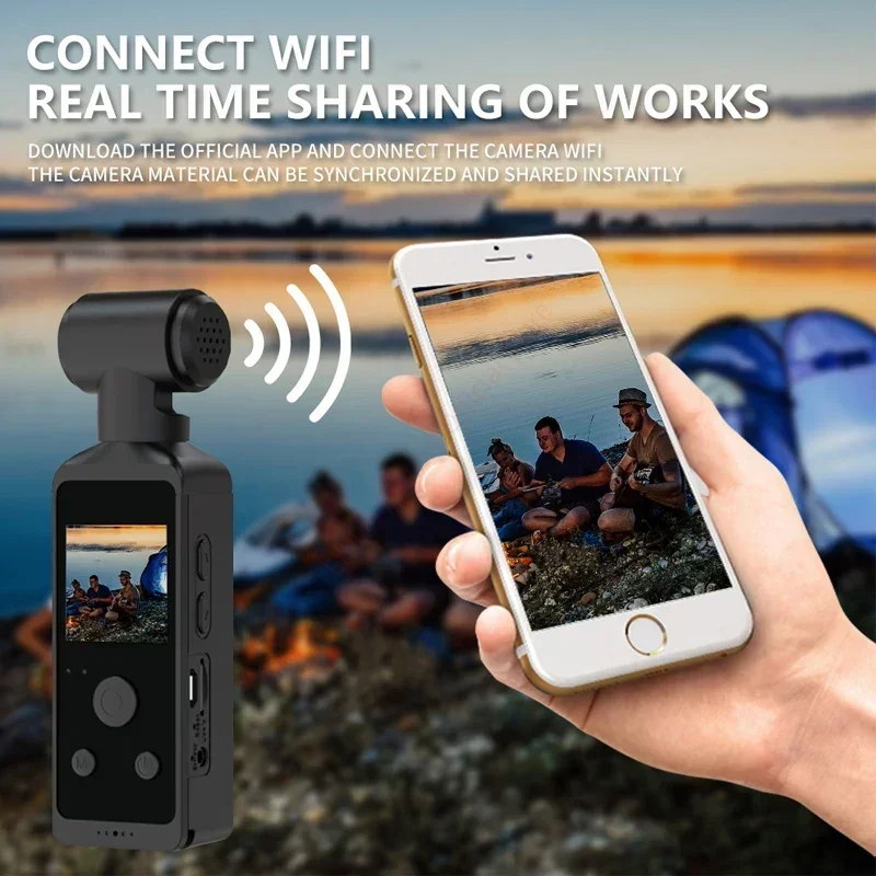 4K Ultra HD Pocket Action Camera 270° Rotatable Mini Wifi Sports Camcorder Waterproof Case Helmet Travel Bicycle Driver Recorder 4