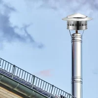 ฝาครอบปล่องควันสแตนเลส สำหรับติดผนังภายนอก ช่องระบายอากาศบนหลังคา ท่อระบายอากาศ ฝาครอบท่อระบายอากาศสำหรับท่อระบายอากาศ ปล่องควัน และฝาครอบท่อระบายอากาศ 2