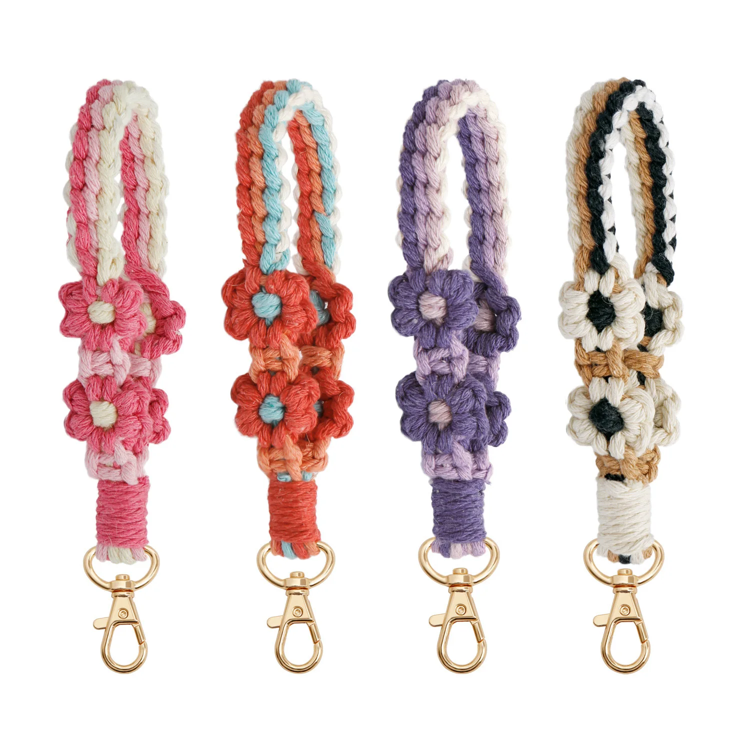

Daisy Flower Handmade Car Pendant Editing Woven Bohemian Tassel Rainbow Car Accessories New 2023