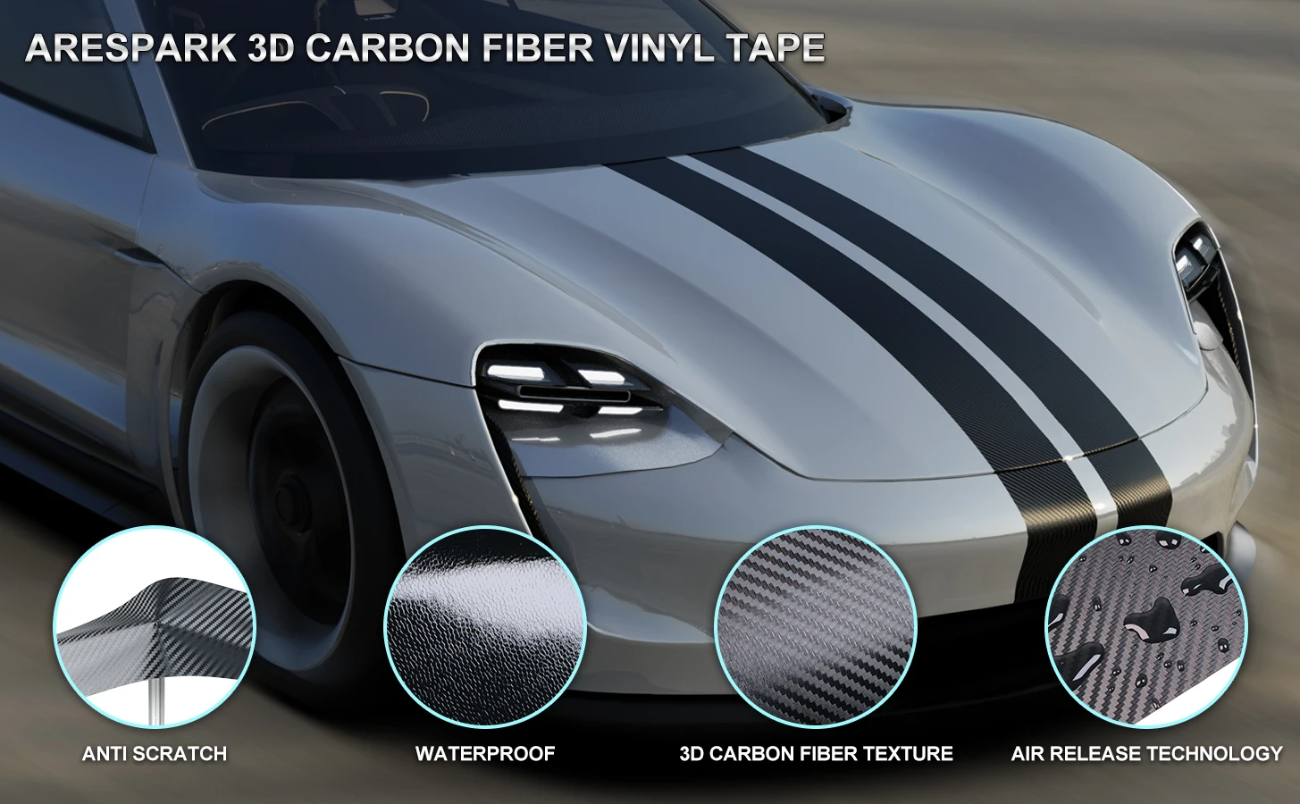 Kohlefaser-Autoklebeband Rolle Mattschwarze Schutzfolie Selbstklebende Folie 3D-Vinyl-Autofolie Zubehör – Detail 5