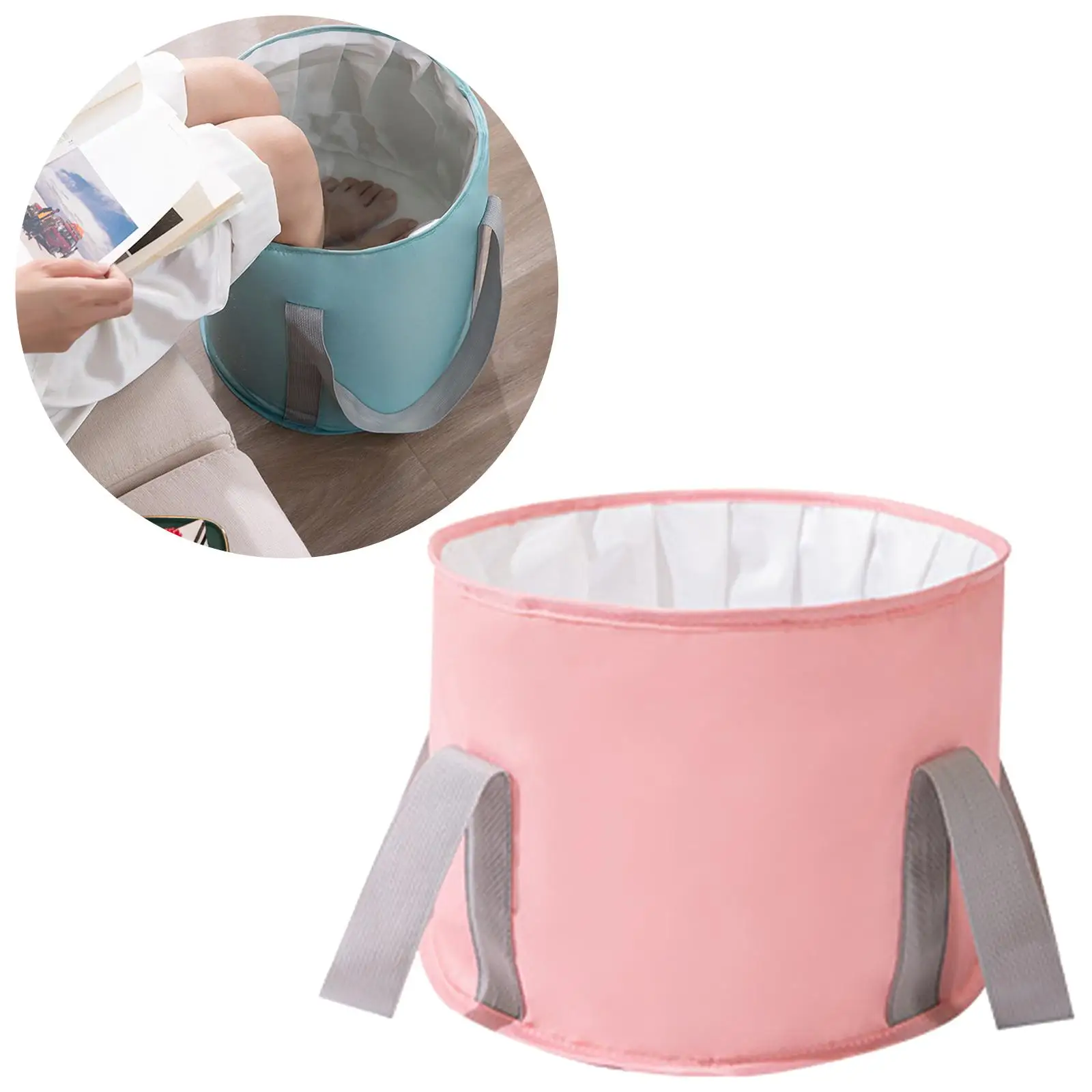 Foldable Basin Bath Bag Washbasin Bucket Laundry Tub Home Storage Container with