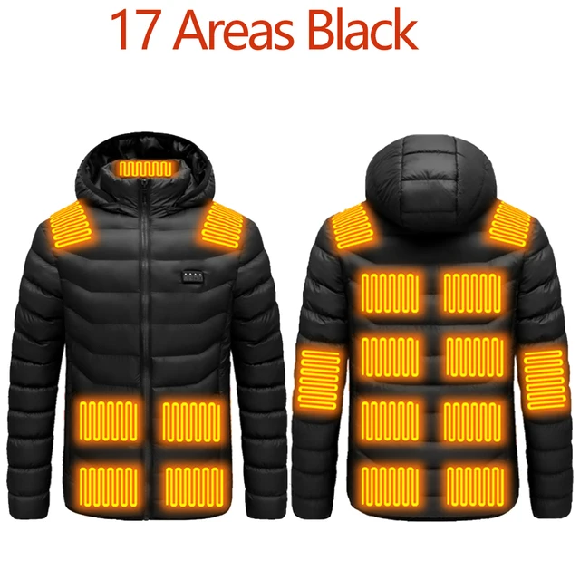 thumbnail image 1 of Chaqueta térmica de 9 zonas para hombre, con USB, para invierno, para exteriores, con calefacción eléctrica, abrigo térmico cálido, chaqueta de algodón calefactable, 1 of 5