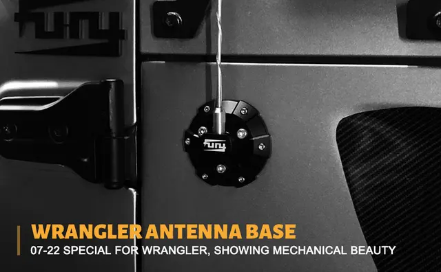 FURY】Jeep Wrangler アンテナベースカバー ラングラー アクセサリーJK