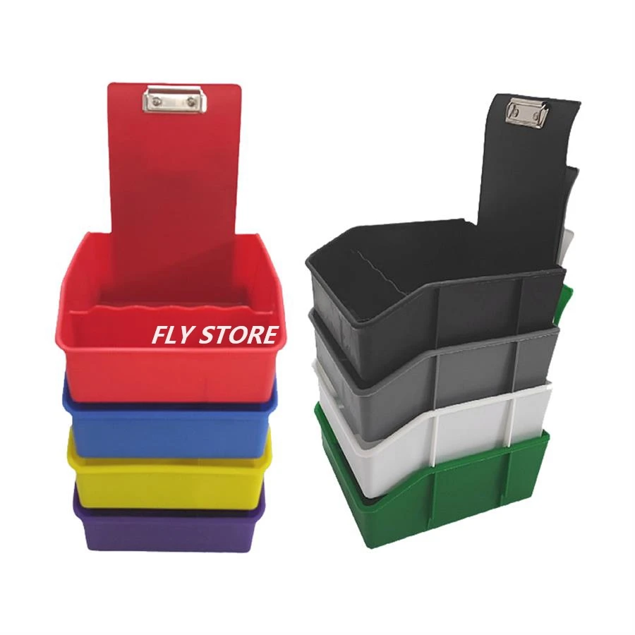 

3 шт. новый высококачественный полипропиленовый пластиковый красочный контейнер для хранения, рабочая поднос, сковородки, Прочный Контейнер с держателем для зажима, стоматологический инструмент