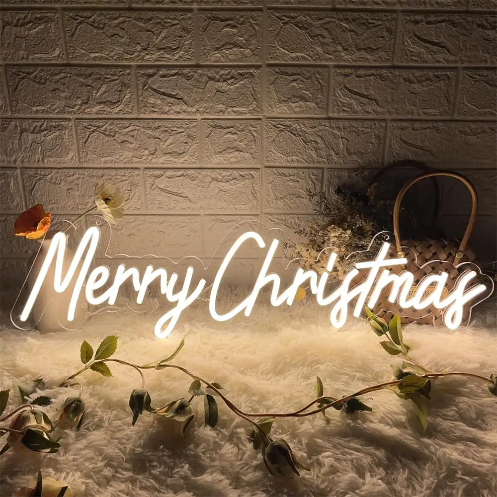 Merry Christmas LED Neon Sign Christmas Decoration Light Neon Lights USB House Home Living Room Shop Store Bar Party Wall Decor