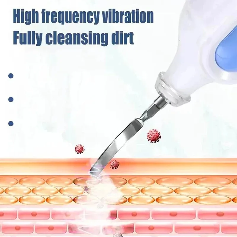 Ultrasonic Skin Scrubber Peeling Blackhead Remover Deep Face Cleaning Ultrasonic Ion Acne Pore Cleaner Facial Shovel Scrubber