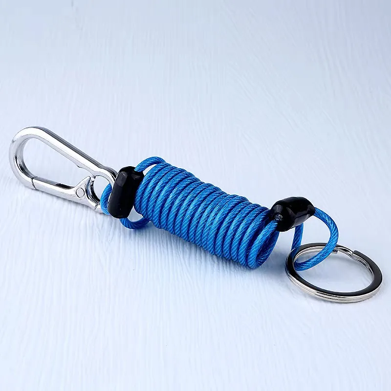 Durable Anti-Loss Steel Wire Spring Keychain with Elastic Telescopic Chain