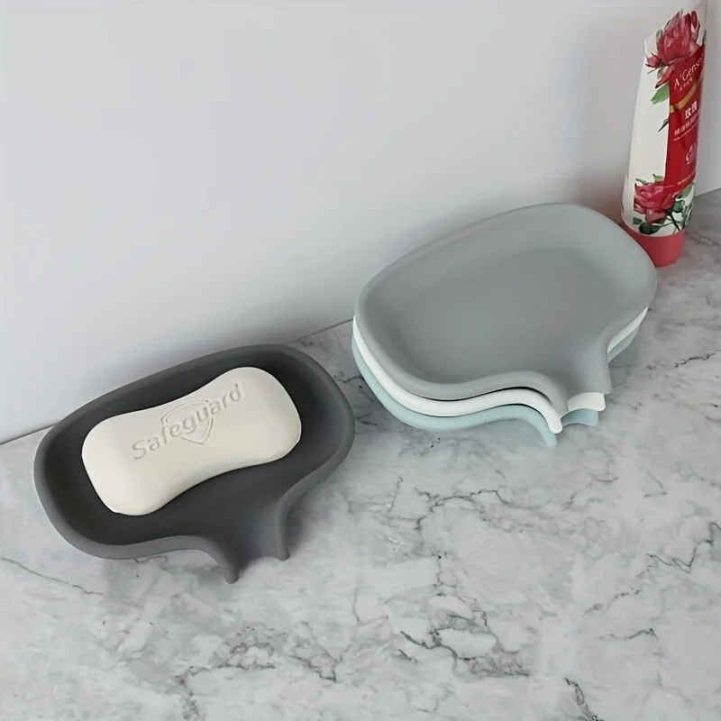 1pcs Silicone soap box soap holder, shower, bathroom, kitchen, bathtub self draining soap tray, bathroom accessories 2