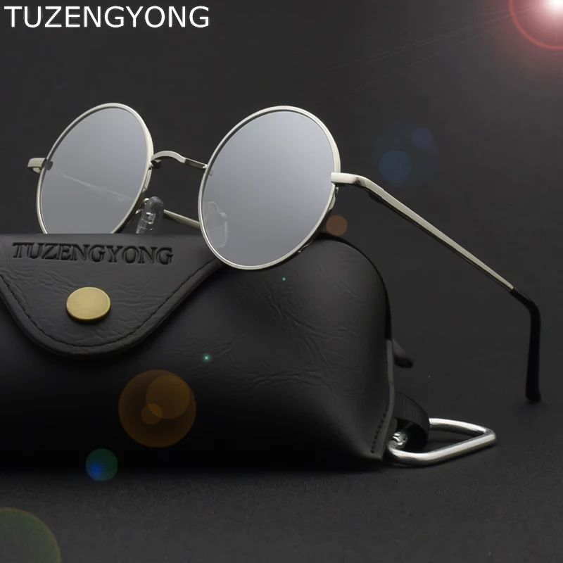 KDEAM Gafas De Sol Redondas Retro Steampunk Para Hombre Y Mujer, Lent