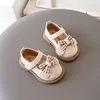 Children's Shoe for Girl Spring Bowknot Kids Causal Versatile Leather Shoes Fashion Non-slip Toddler Princess Walking Flat Shoes 1
