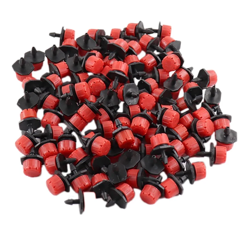 

100 Pcs Adjustable Irrigation Drippers Sprinklers 1/4 Inch Emitter Dripper For Watering System