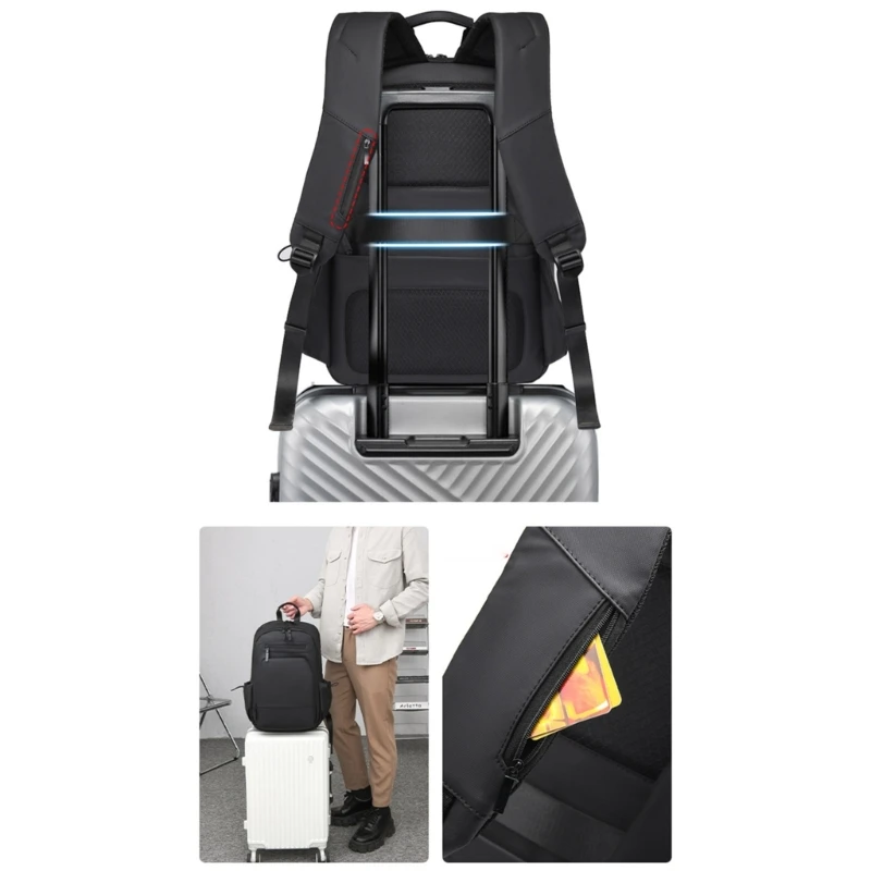 Waterproof Travel Backpack for Men Business 15'' Laptop Backpack School Bookbag