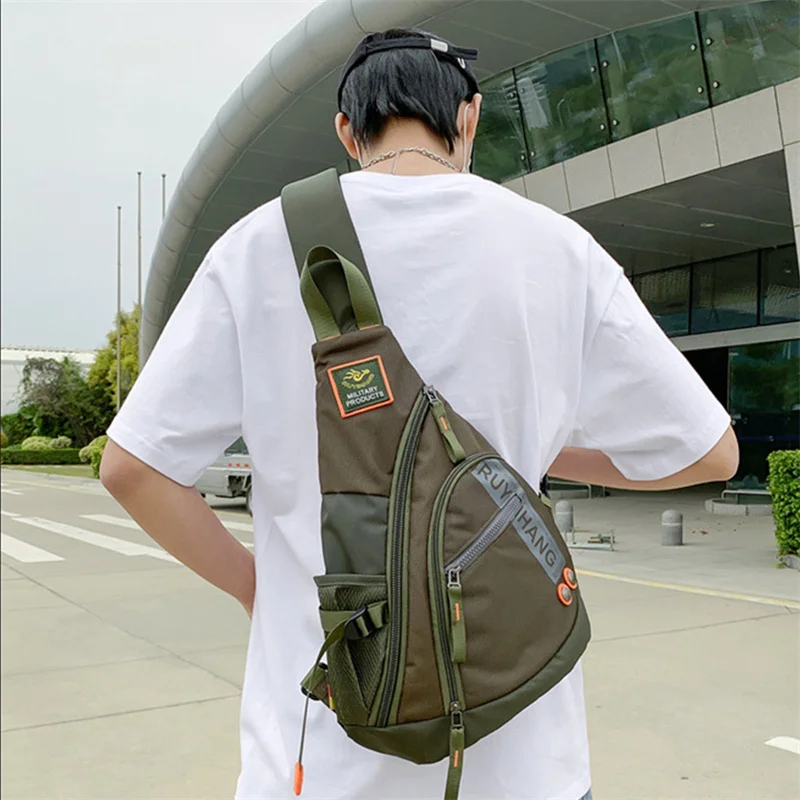 Male Military Shoulder Bags Travel Crossbody Bags Men Chest Bag for School  Trip Waterproof Nylon Messenger Bag Black Green - AliExpress