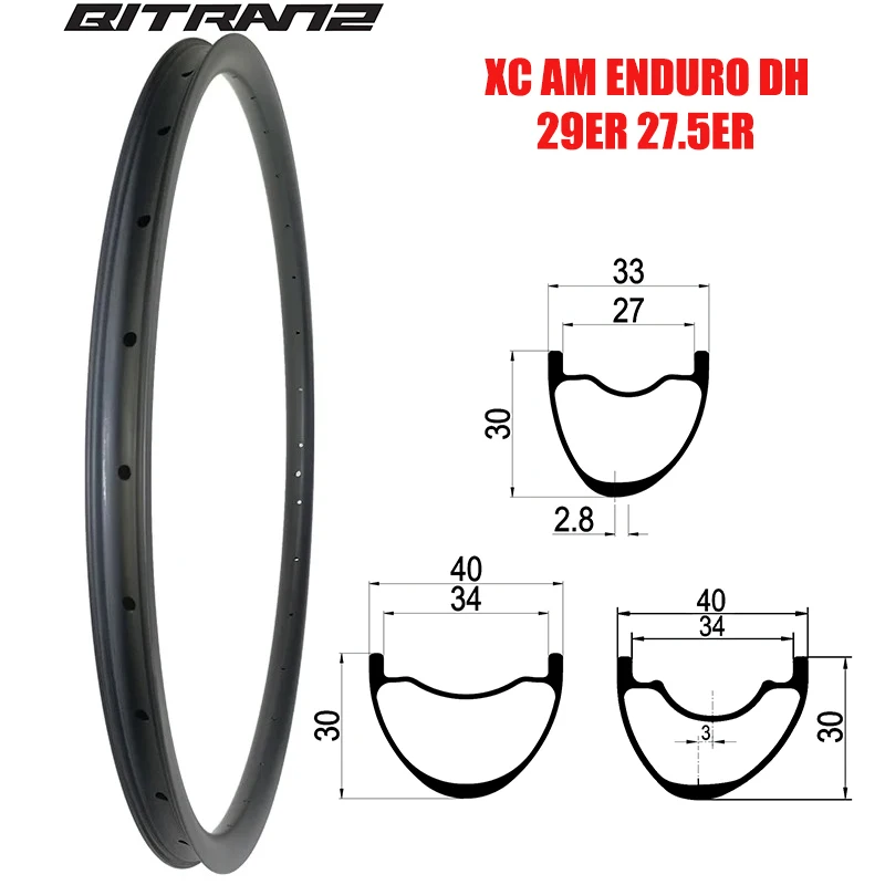 Roues de vtt en carbone tubeless pour le cross country et le trail