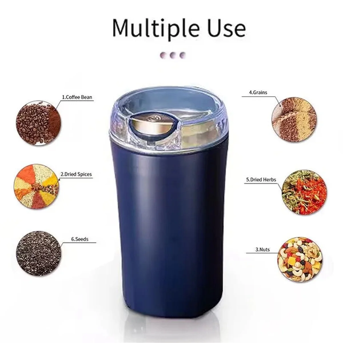 Electric Grinding Machine Grain Grinder Small Coffee Grinder Stainless Steel Nuts Beans Mill Herbs for Kitchen EU Plug HOT