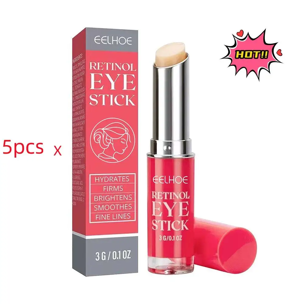 

5PCs Anti-wrinkle Eye Cream Retinol Anti Puffiness Remove Dark Circles Eye Bags Stick Fade Fine Line Whitening Eye Skin Care