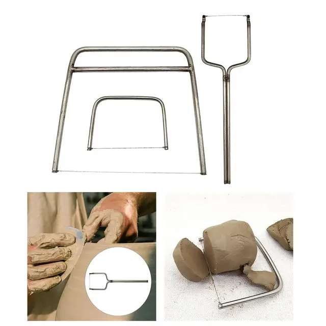 Coupe-fil d'argile créatif, outil de coupe, coupe-boue en acier inoxydable, trancheur en forme de U, argile céramique, grattage polymère, outil de poterie 2