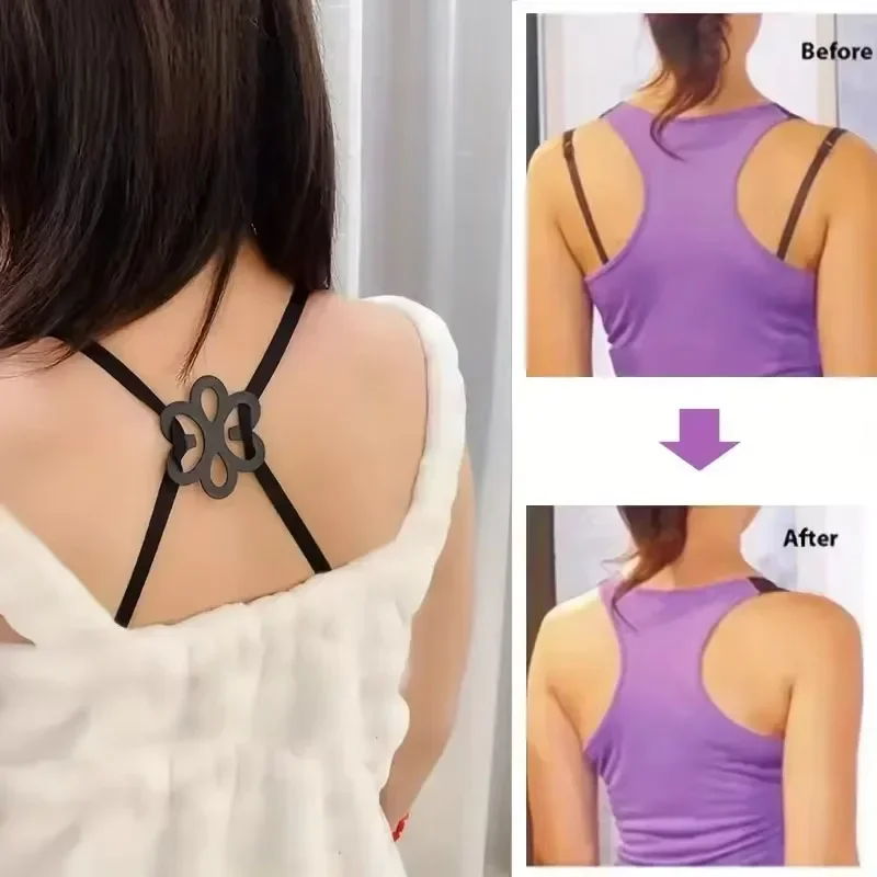 Flower Shaped Bra Strap Clips 20pcs Non-slip Buckles Conceal Bra Straps for Braless Look