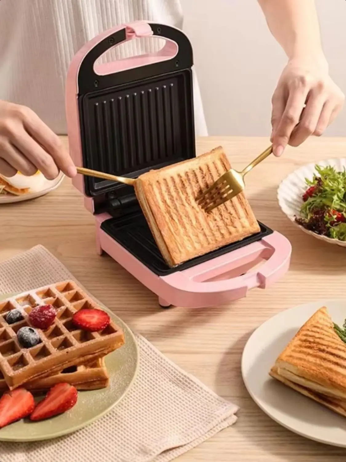 Portable Dual Waffles Sandwich Maker Non Multifunctional Toast Bread Breakfast Machine 220V Toaster for bread