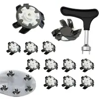 Golf Shoe Spikes Replacements 12 Pieces Footwears Anti Slip Golf Cleat Quick Twist Golf Spikes Golf Cleats Portable Wrench Screw 2