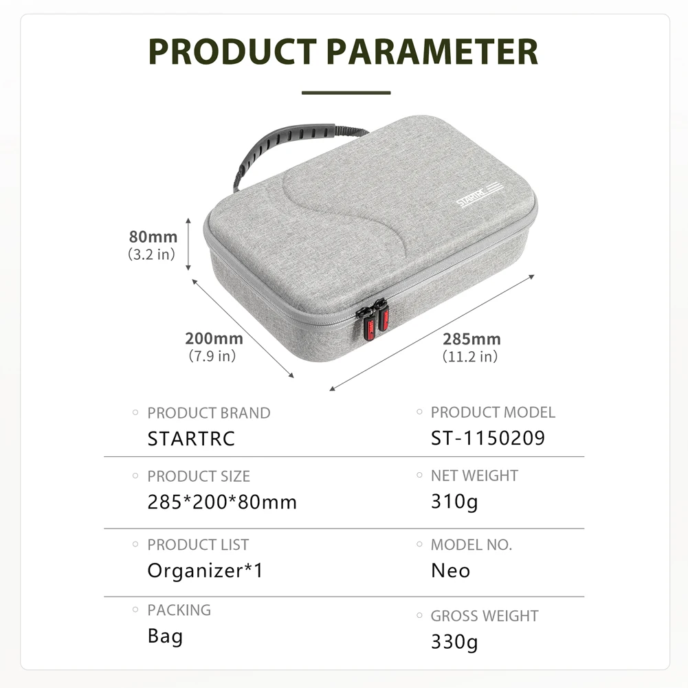 Sac de transport étanche pour drone DJI Neo - Gris clair
