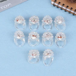 10PCS White LED Glow Ring Light Up Rings Flashing Bumpy Rings Rave Wedding Party Luminous Toys Glowing Rings Glow In The Dark