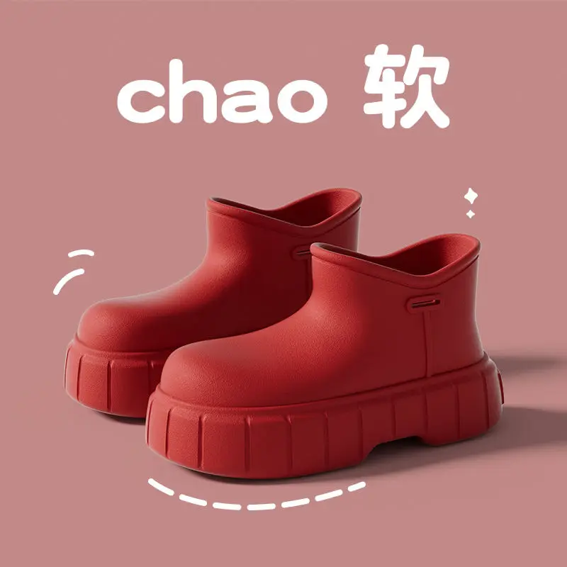 

Высокие туфли для дождя Ins, новые красивые туфли для дождя, очень толстая мягкая уличная одежда, туфли из ЭВА, домашняя обувь для воды