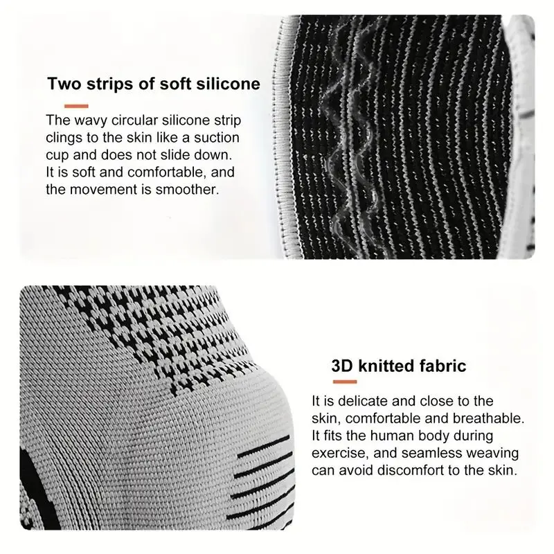 Non-Slip Knee Support Brace with Patella Gel Pad Stabilizers Comfort-Fit Compression Sleeve for Arthritis, Sports 4