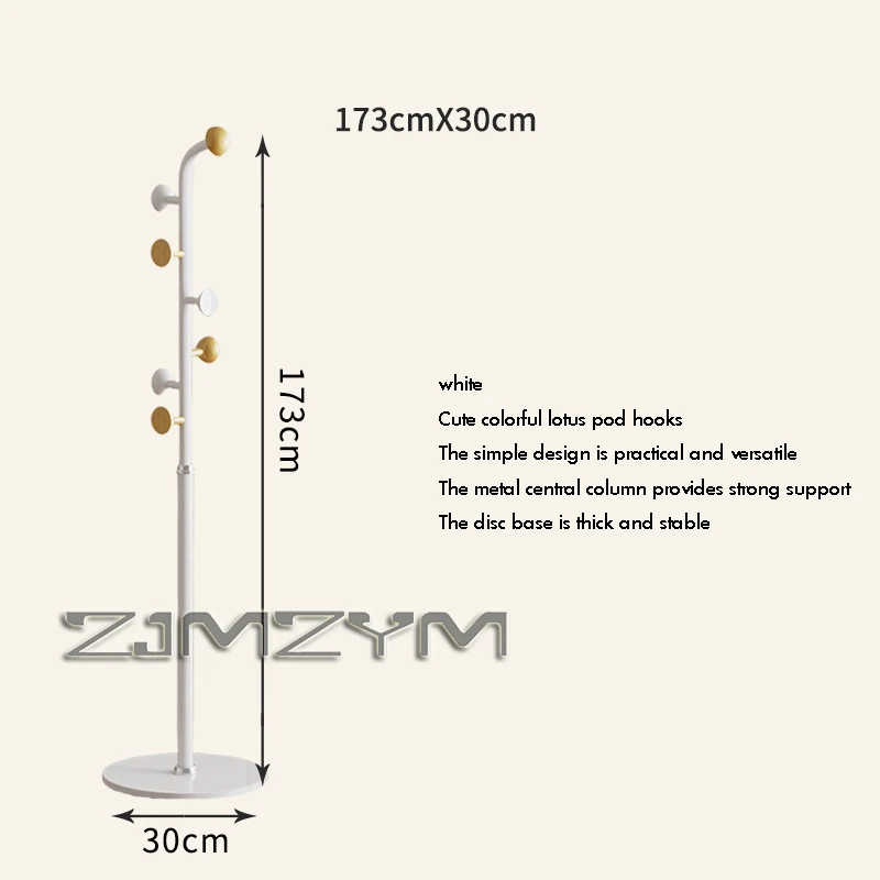 מעמד למעילים עומד ברצפה עם פינת אנטי-התנגדות מעוגלת עיצוב תליית בגדים מדף אחסון לתיקי בית ספר ומעילים