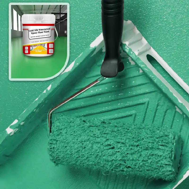 Quick-Dry Anti-Slip Water-Based Floor Paint Golden Wire Square Wear-resistant Household Epoxy floor paint