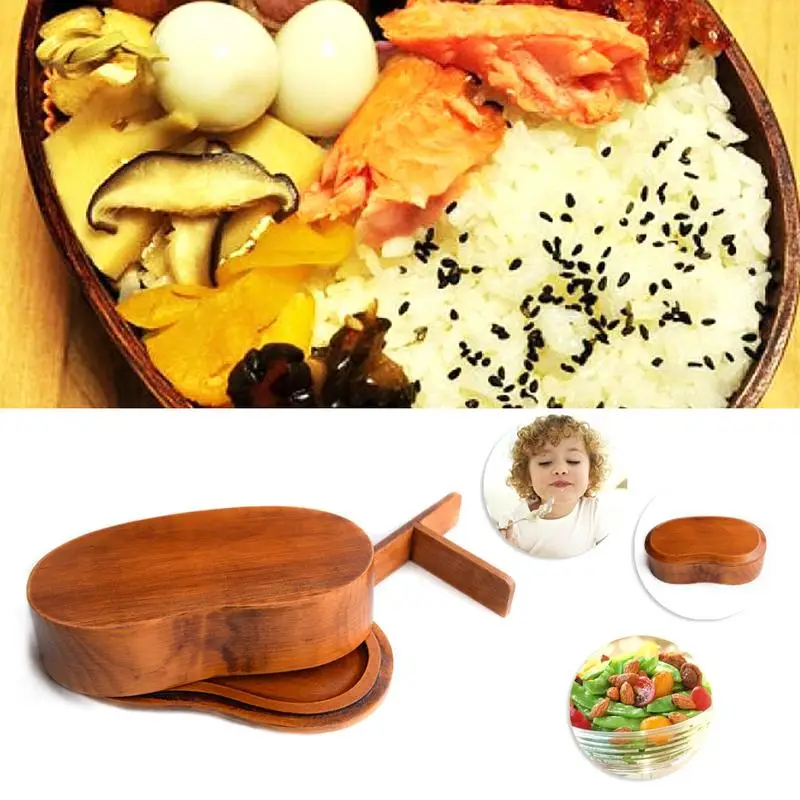 

Wooden Lunch Box Picnic Japanese Bento Box Student Compartment Lunch Wooden Lunch Box Sushi Box Stylish Food Container for Lunch