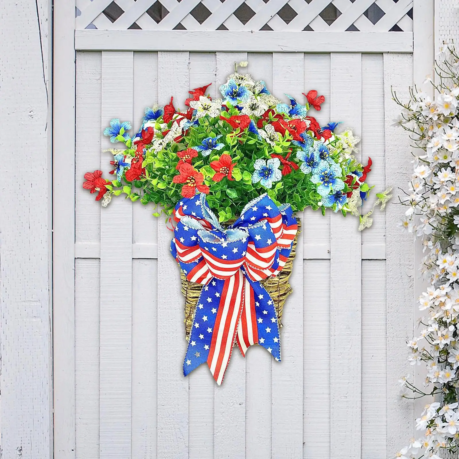 

Independence Day Wreath for Front Door Wall Hanging Decor for Window Indoor