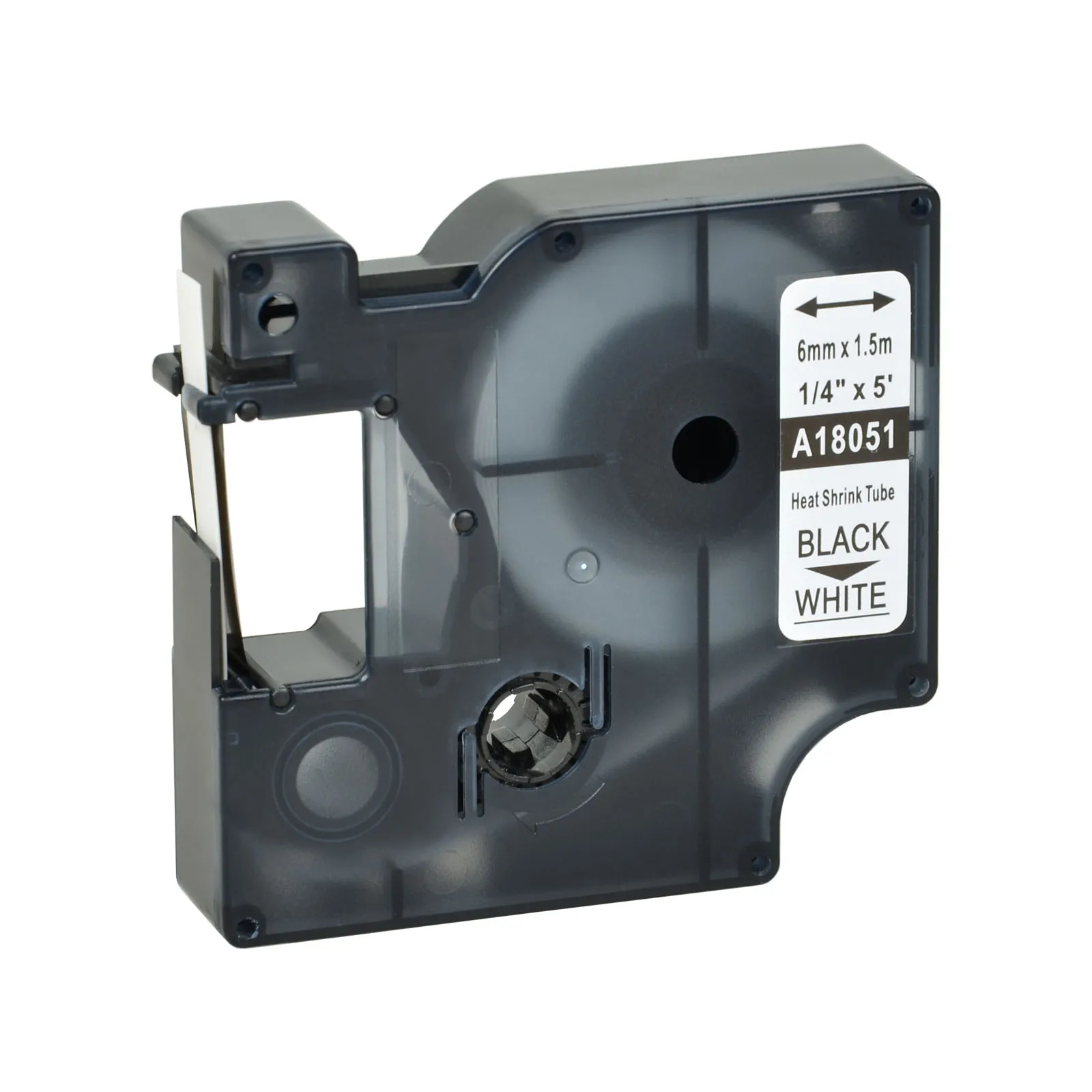 Tubo de Psiquiatra de Calor Fita Etiqueta para Dymo Rinoceronte Preto no Branco mm Dropshipping 10 Peças S0718260 18051 - Imagem 3