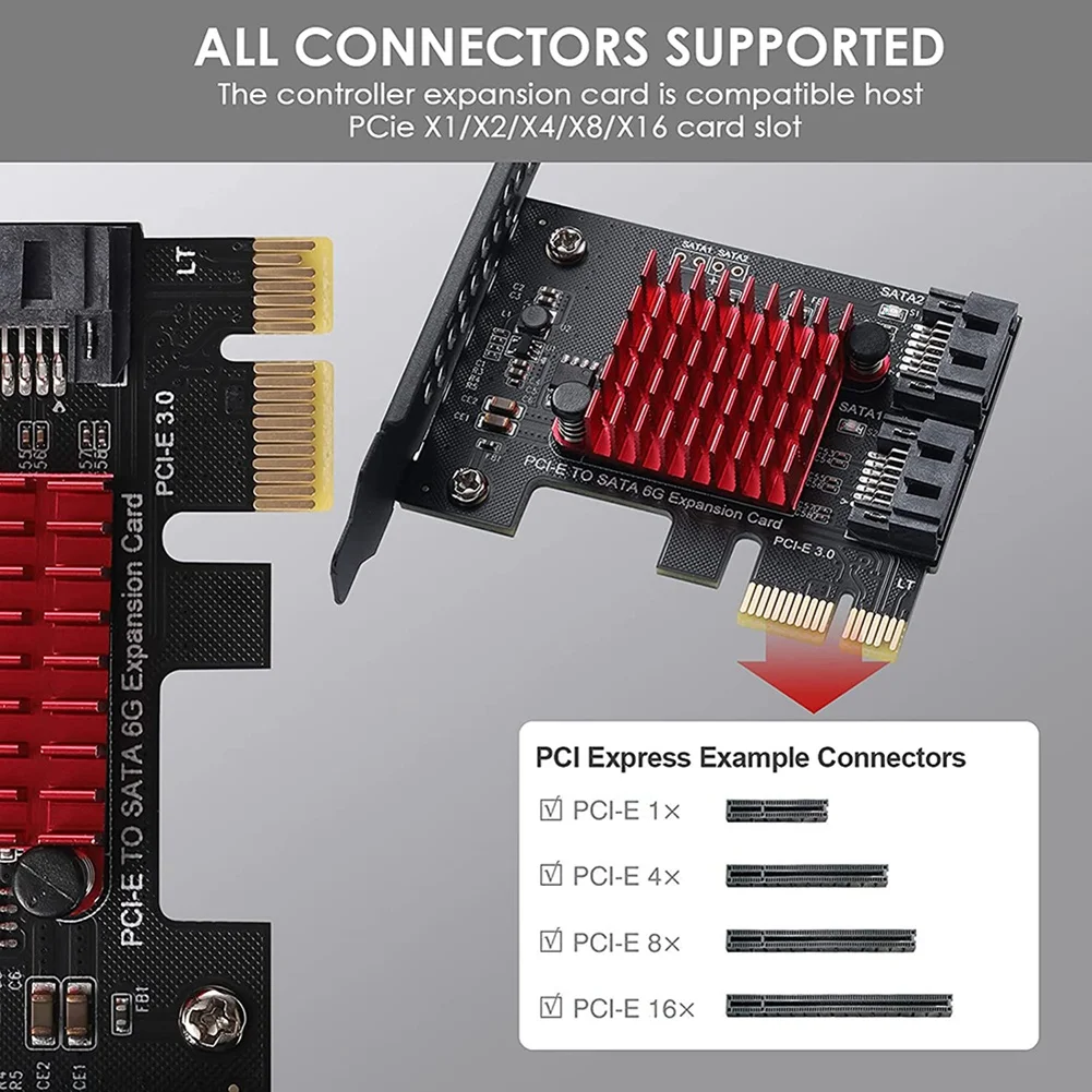 PCIe to 2 ��Ʈ SATA 3 III 3.0, 6 Gbps SSD �����, PCI-E PCI X1 ��Ʈ�ѷ� ���� Ȯ�� ī��, X4 X6 ����