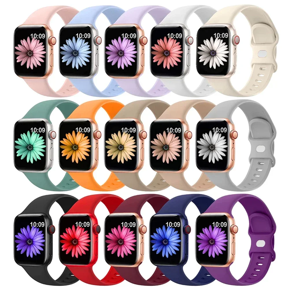 Silikonarmband für Apple Watch Band 44 mm 40 mm 45 mm 41 mm 42-46 mm Sportarmband iWatch Serie 10 8 7 SE 4 5 6 9 Ultra 2 49 mm – Detail 1