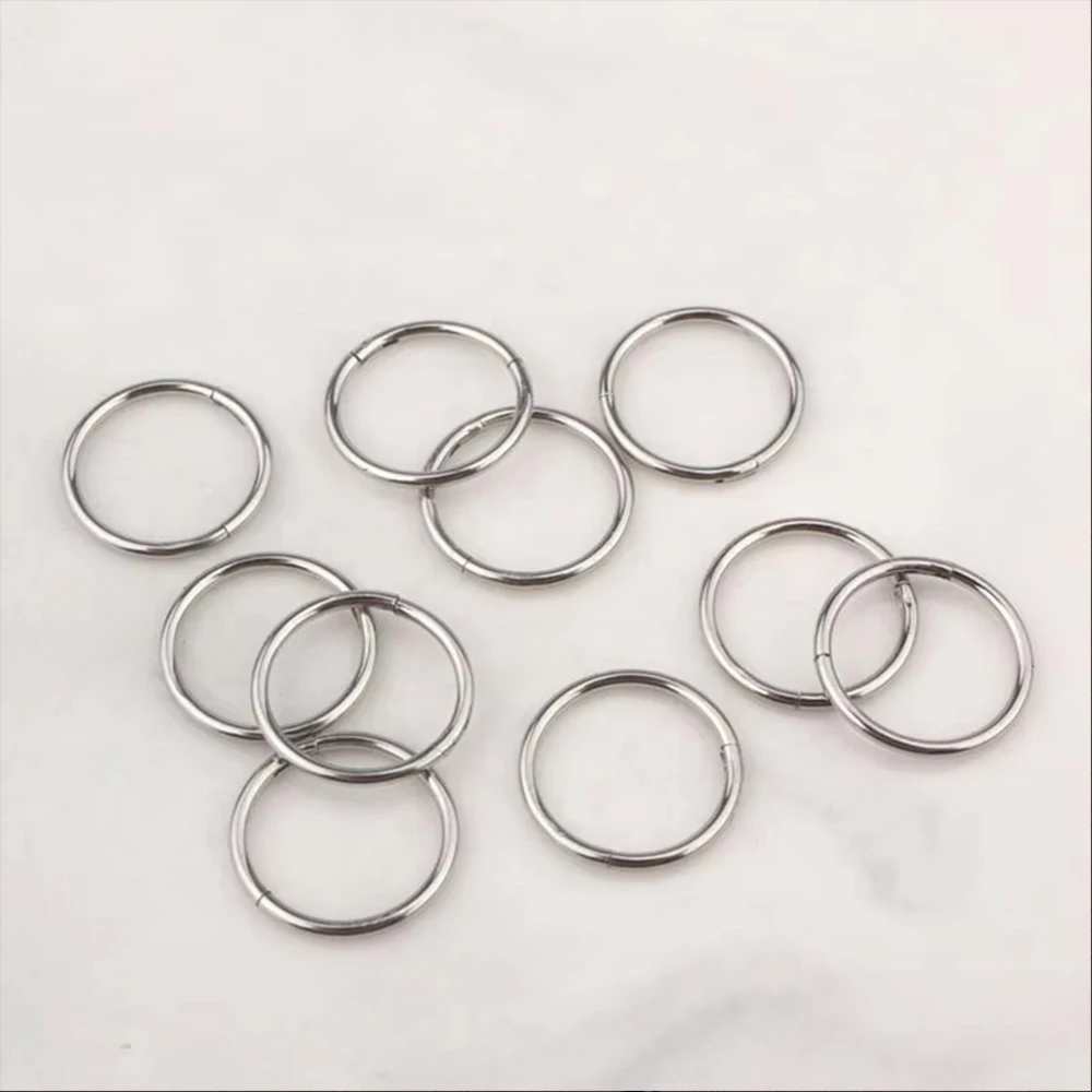 10/50PCS G23 Titanium Nose Ring 16G 18G 20G Hinged Clicker Segment Septum Hoop Women Men Ear Cartilage Earring Piercing Jewelry 4