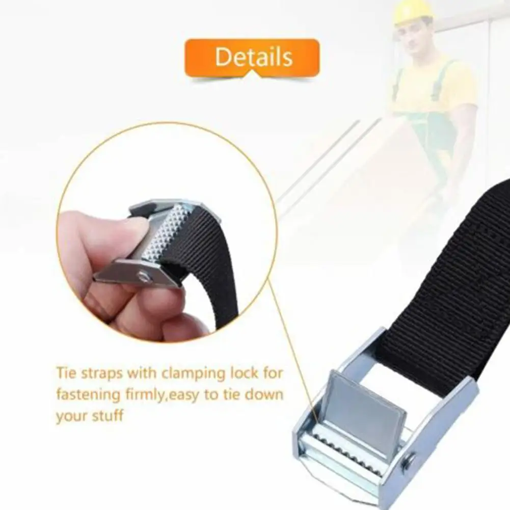 Heavy-Duty Black Ratchet Tie-Down Strap for Secure Cargo Transportation