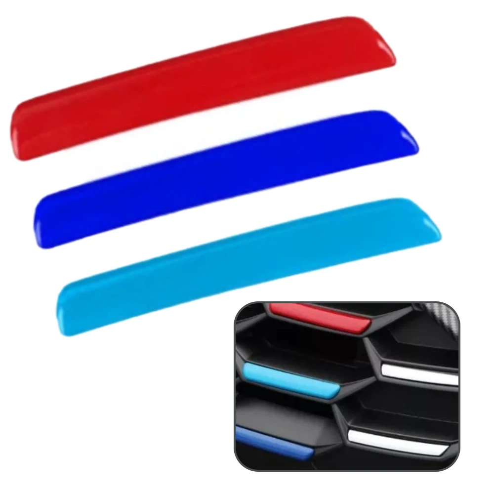 Vibrant Car Grille Trim Strips - Set of 6 Decorative Stickers