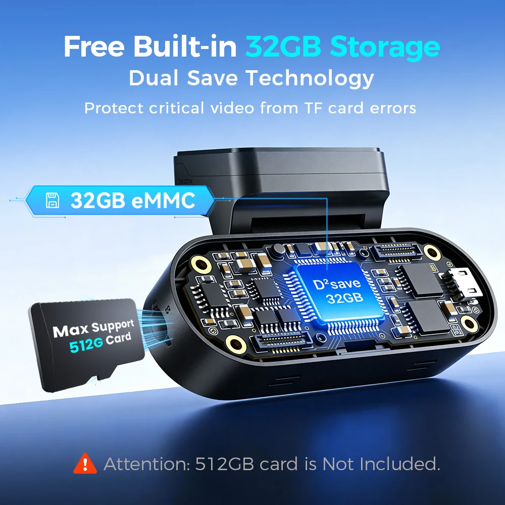 داش كام DDPAI N5 مزدوجة 4K HDR أمامي وخلفي مع WiFi...