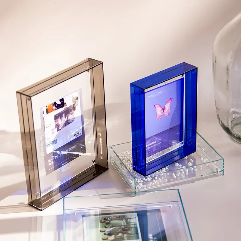 Acrylic Floating Picture Frames for Wall Mounted or Tabletop Standing
