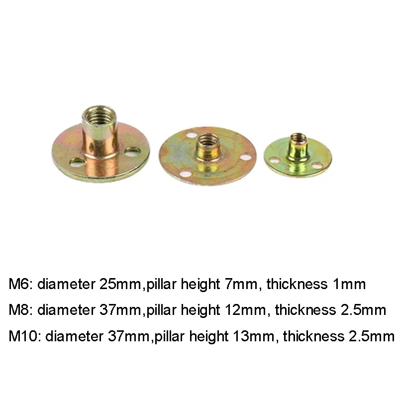 5 Dadi Flangiati A 3 Fori M10 - Ferro Zincato Per Fissaggio Mobili E Collegamenti - Foto 6