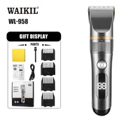 WAIKIL New Men's Professional Barber Multi functional Electric Pusher Trimmer USB Charging Digital Display Repair Machine 1