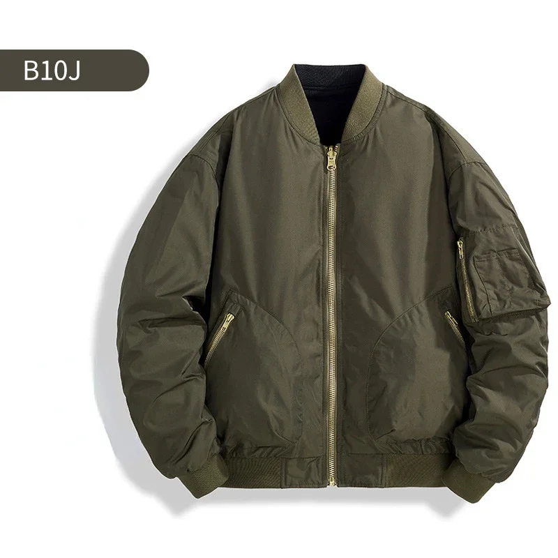 Autumn Solid Color Flight Suit Baseball Suit Men's Coat Batch Men's Casual Jacket Double-sided Flight Suit Customizable LOGO